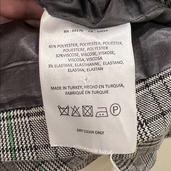 Anthropologie Cartonnier Plaid Long blazer green and black size large, oversized - Picture 6 of 7